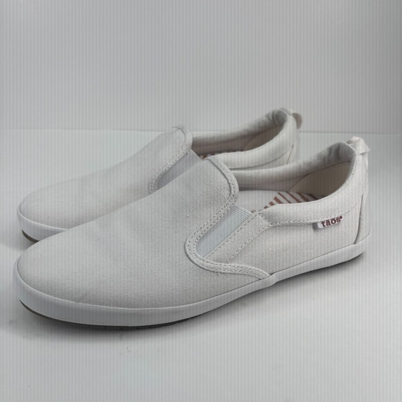 Taos Dandy Women's US 9.5 White Canvas Slip-On Comfort Casual Walking Sneakers - Picture 1 of 16